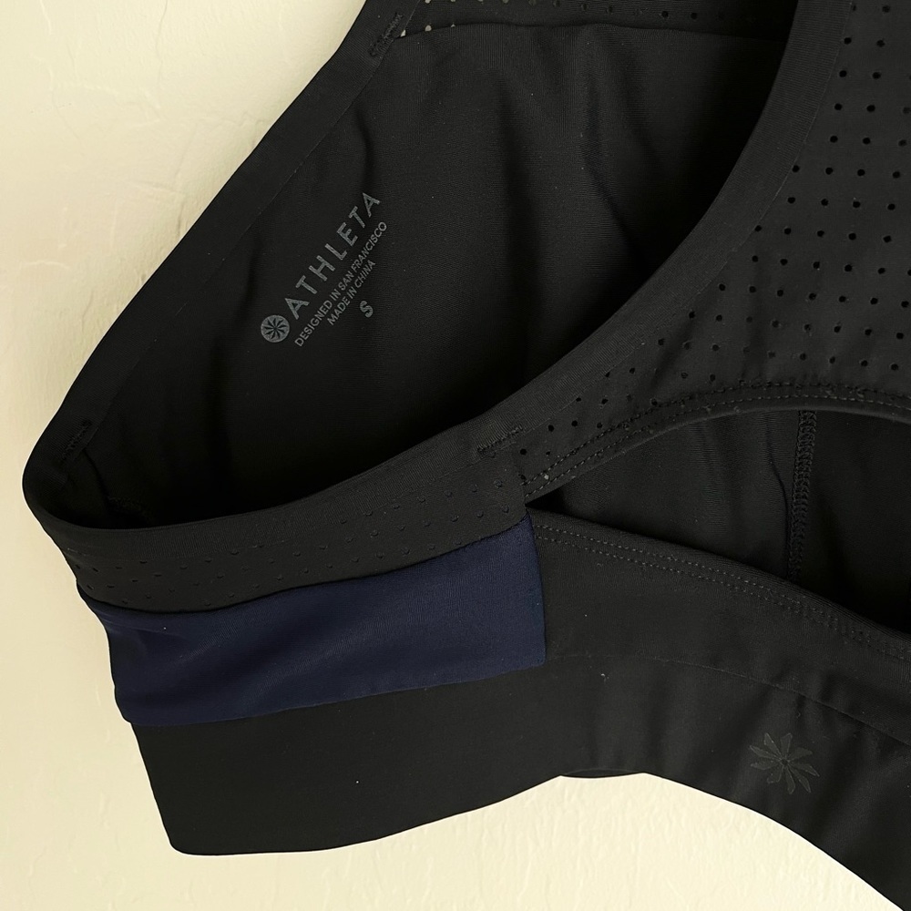 Like New Athleta black high neck bikini top sports bra top small Supportive CUTE - Picture 7 of 7